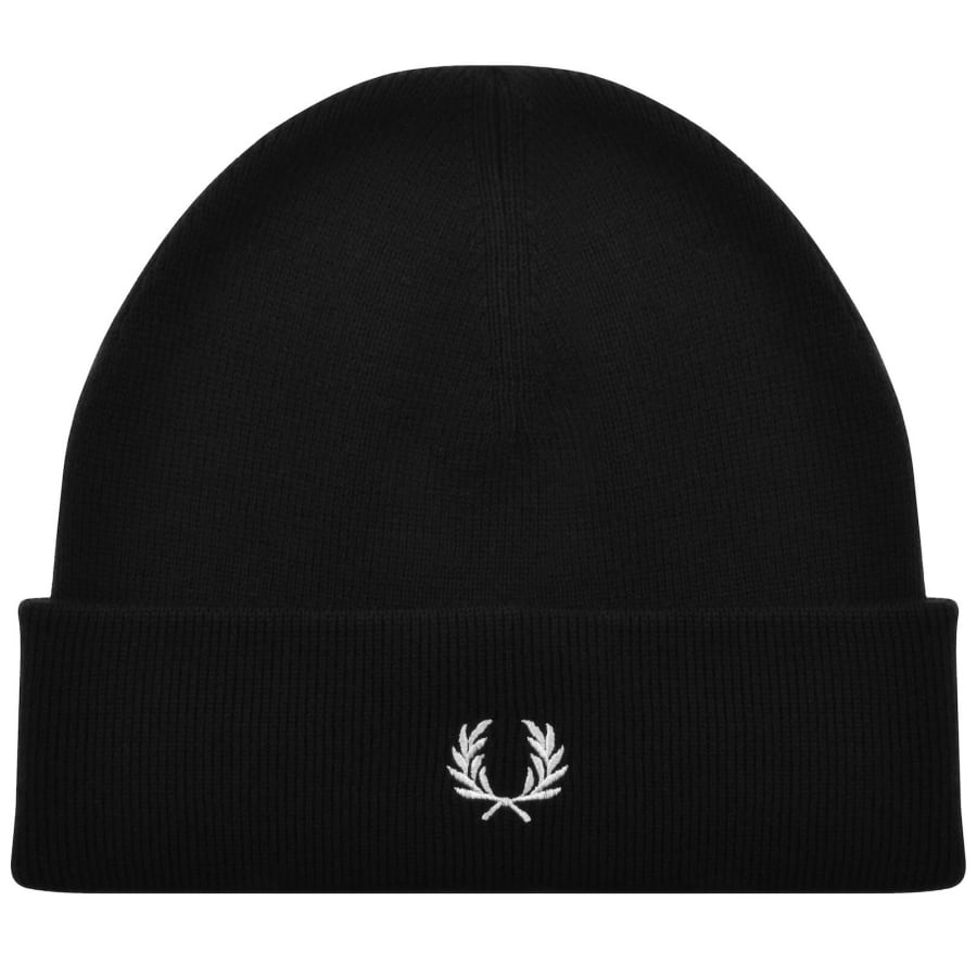 FRED PERRY Classic Beanie ニット帽 ビーニー　黒 Fred Perry Classic Merino Beanie Hat Black | Mainline Menswear x